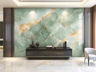 奢华绿玉石背景墙室内景