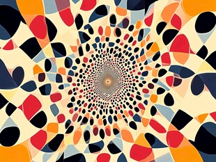 抽象几何放射图案艺术图