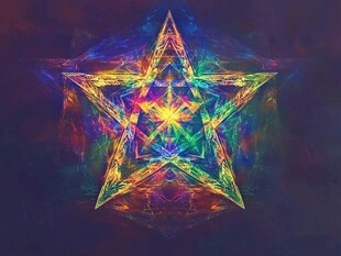 炫彩五角星抽象艺术图案