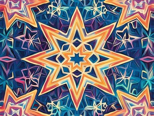 多彩星形几何图案纹理