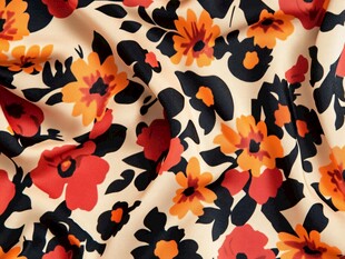 花卉图案布料特写