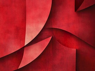 红色立体几何抽象背景图