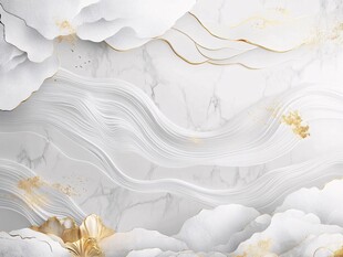 中式金白山水意境背景图