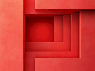 红色立体几何空间构造