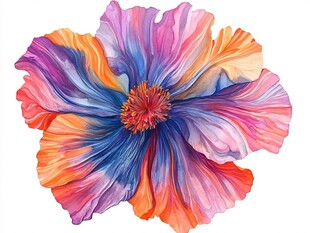 多彩梦幻花卉水彩艺术图