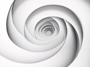 白色螺旋几何艺术图案