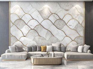 轻奢大理石波纹背景墙