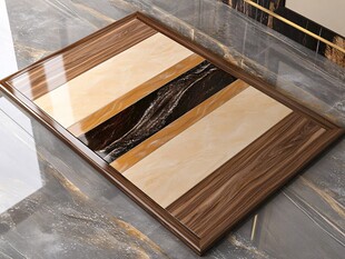 木纹边框大理石拼接地砖