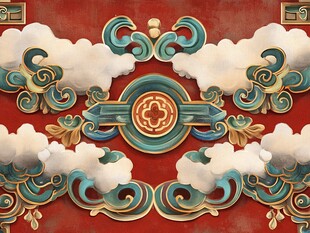 中式古典云纹祥瑞装饰图案