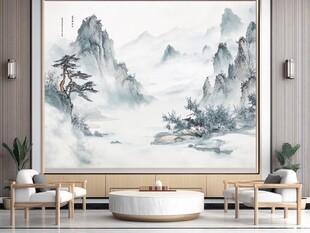 中式山水壁画的雅致客厅