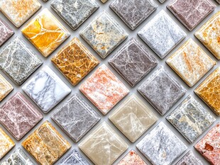 多彩马赛克瓷砖纹理特写