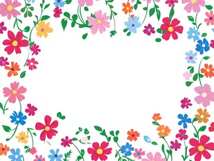 缤纷花卉边框装饰图案
