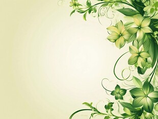 清新绿色花卉背景图