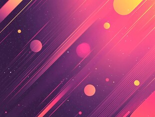 梦幻渐变线条与多彩圆点背景