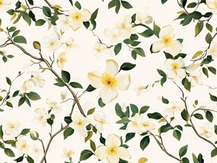 清新淡雅花卉植物图案