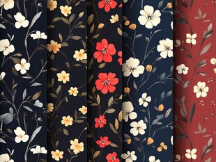 复古花卉图案布料纹理