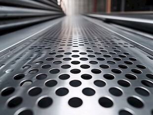 金属穿孔板特写