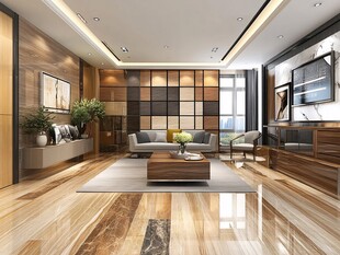 现代简约风格豪华客厅空间