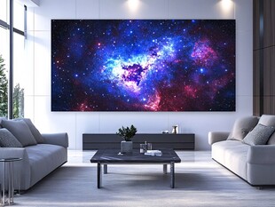 星空壁画装点现代客厅