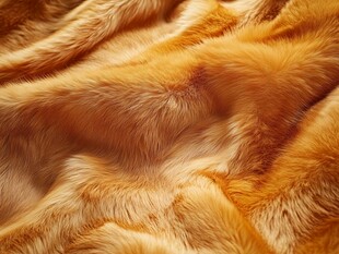 暖色调毛绒面料特写