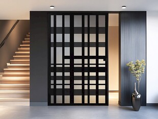 现代简约风室内格栅隔断门