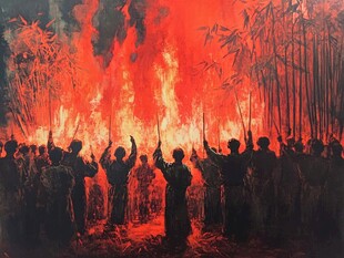 烽火竹林前的激昂群像