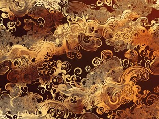 中式古典金色云纹图案