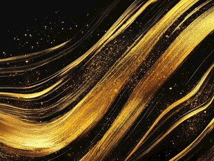 金色流动线条抽象背景图
