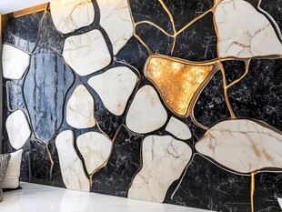 时尚拼接大理石纹理背景墙