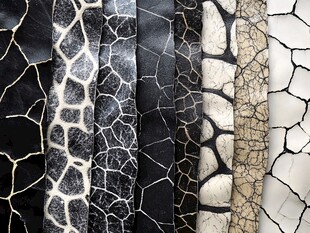 多样裂纹皮革纹理展示
