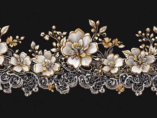 奢华花卉蕾丝装饰图案