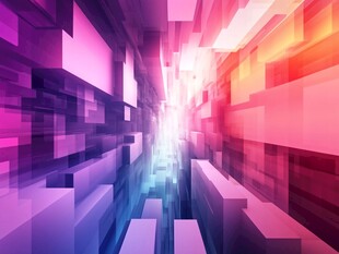 未来感立体方块光影通道