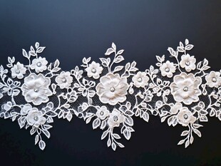 精致白色花卉蕾丝花边