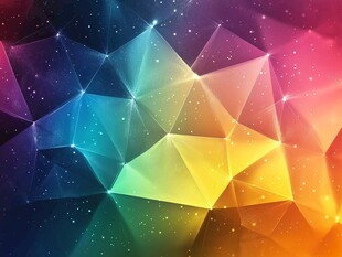 炫彩多边形星空背景图