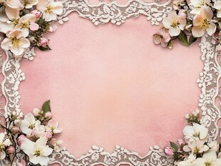 粉色蕾丝花边花卉背景图