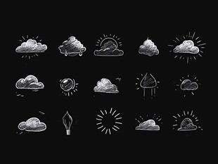 手绘天气图标集合