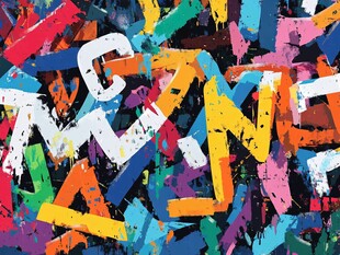 缤纷多彩字母涂鸦艺术