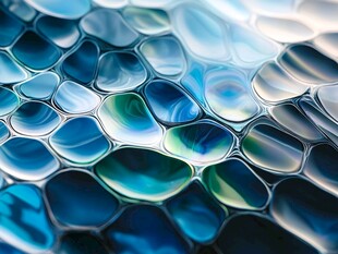 蓝色梦幻细胞状纹理图案