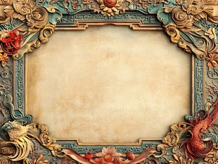 中式古典雕花边框背景图