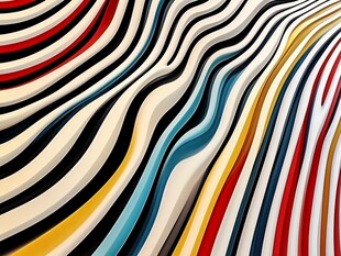 色彩斑斓的波浪条纹图案
