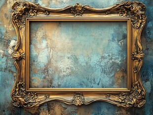 古典金色画框与斑驳背景