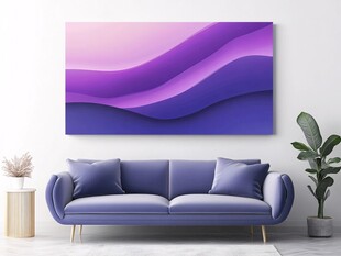 紫色波浪抽象装饰画