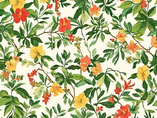 花卉绿植无缝图案设计