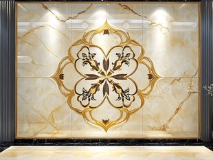 奢华大理石拼花背景墙