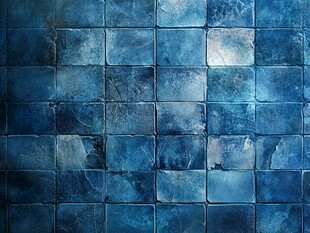 蓝色马赛克瓷砖墙面纹理