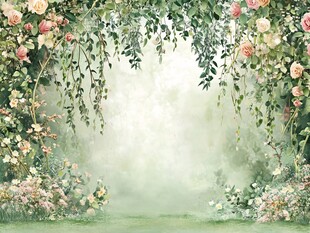 梦幻花卉拱门浪漫场景
