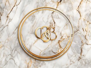 金色大理石圆形徽标设计