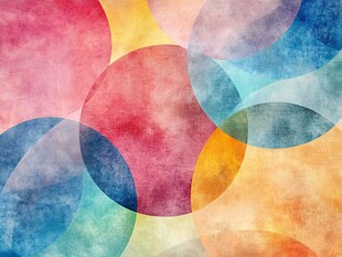 多彩水彩几何圆形背景图