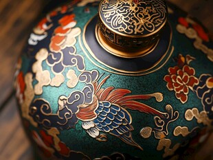 传统工艺彩绘陶瓷花瓶