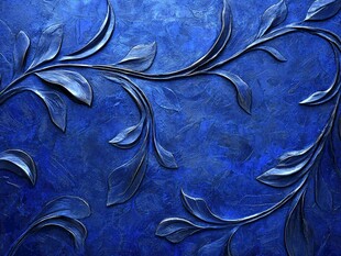 蓝色浮雕叶纹精美图案